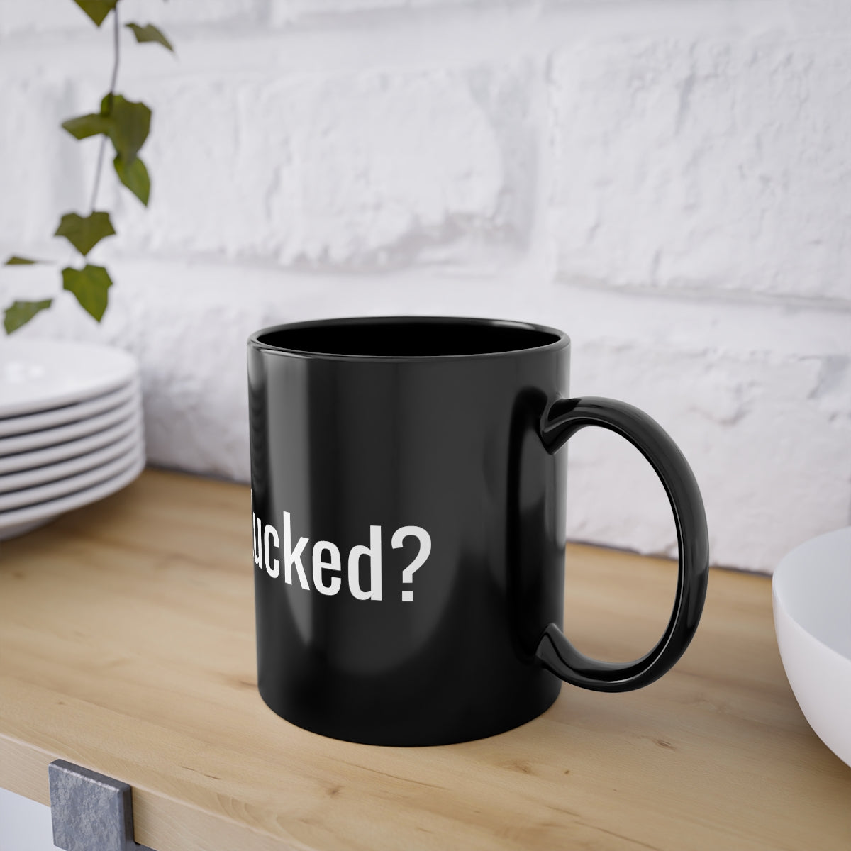 Black Coffee Cup, 11oz